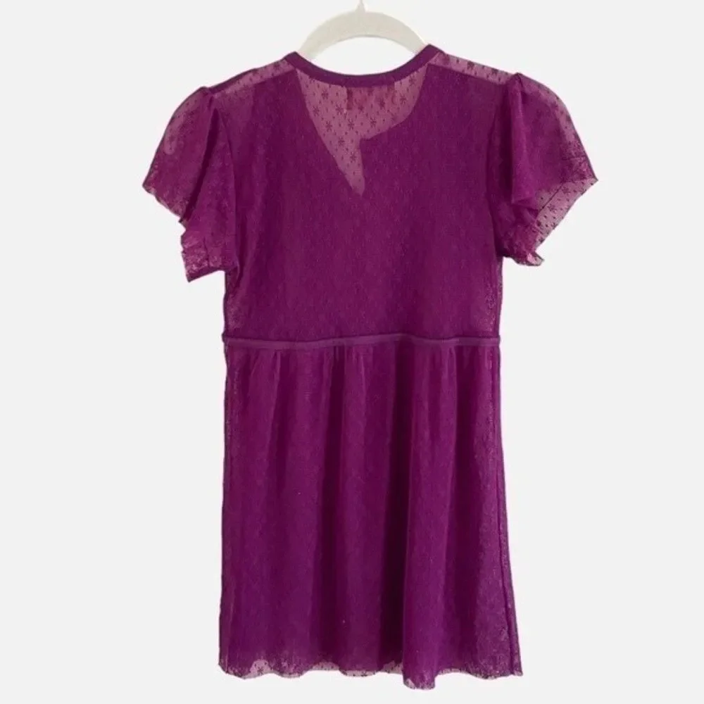 Y2K Free People Vintage Purple Whimsy Top XS